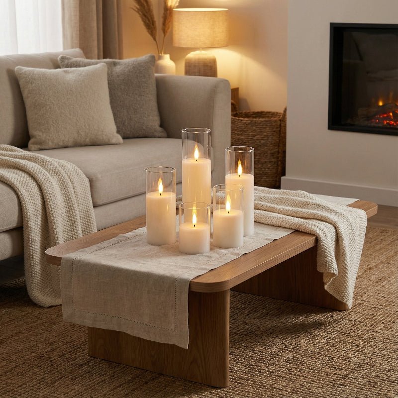 Lot de 9 bougies LED sans flamme avec minuterie – bougies pilier