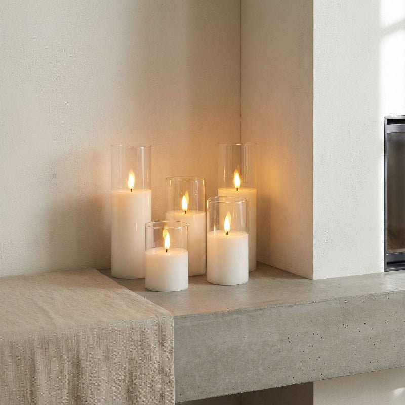 Lot de 9 bougies LED sans flamme avec minuterie – bougies pilier