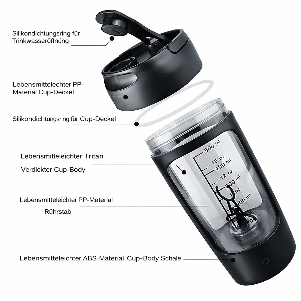 Shaker Électrique à Protéines avec Mélange Automatique sans Fil