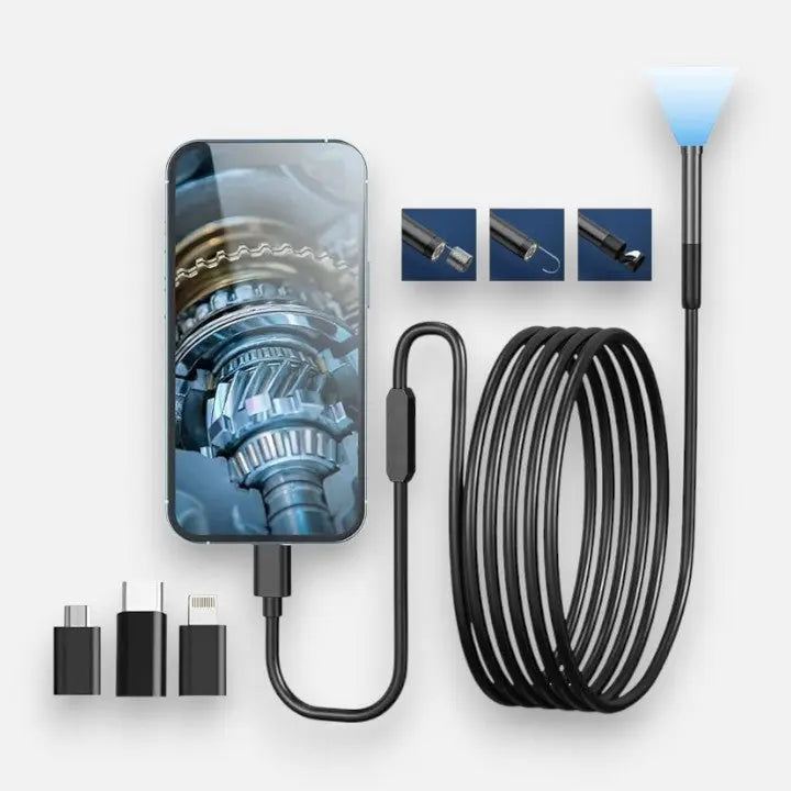 Caméra Endoscopique Flexible HD pour Inspection de Zones Difficiles d'Accès