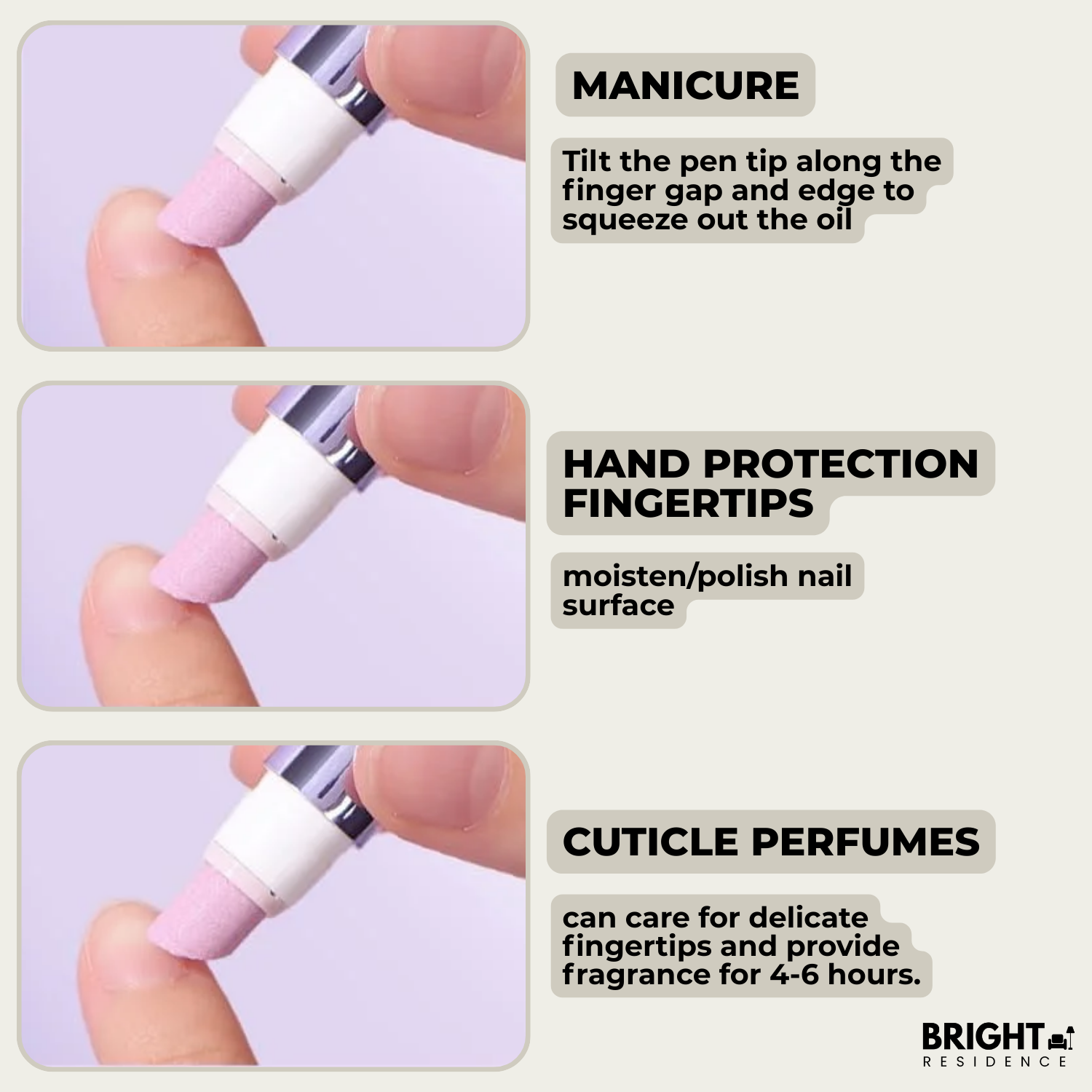 Stylo Soin des Ongles 3-en-1 aux Huiles Naturelles pour Ongles et Cuticules
