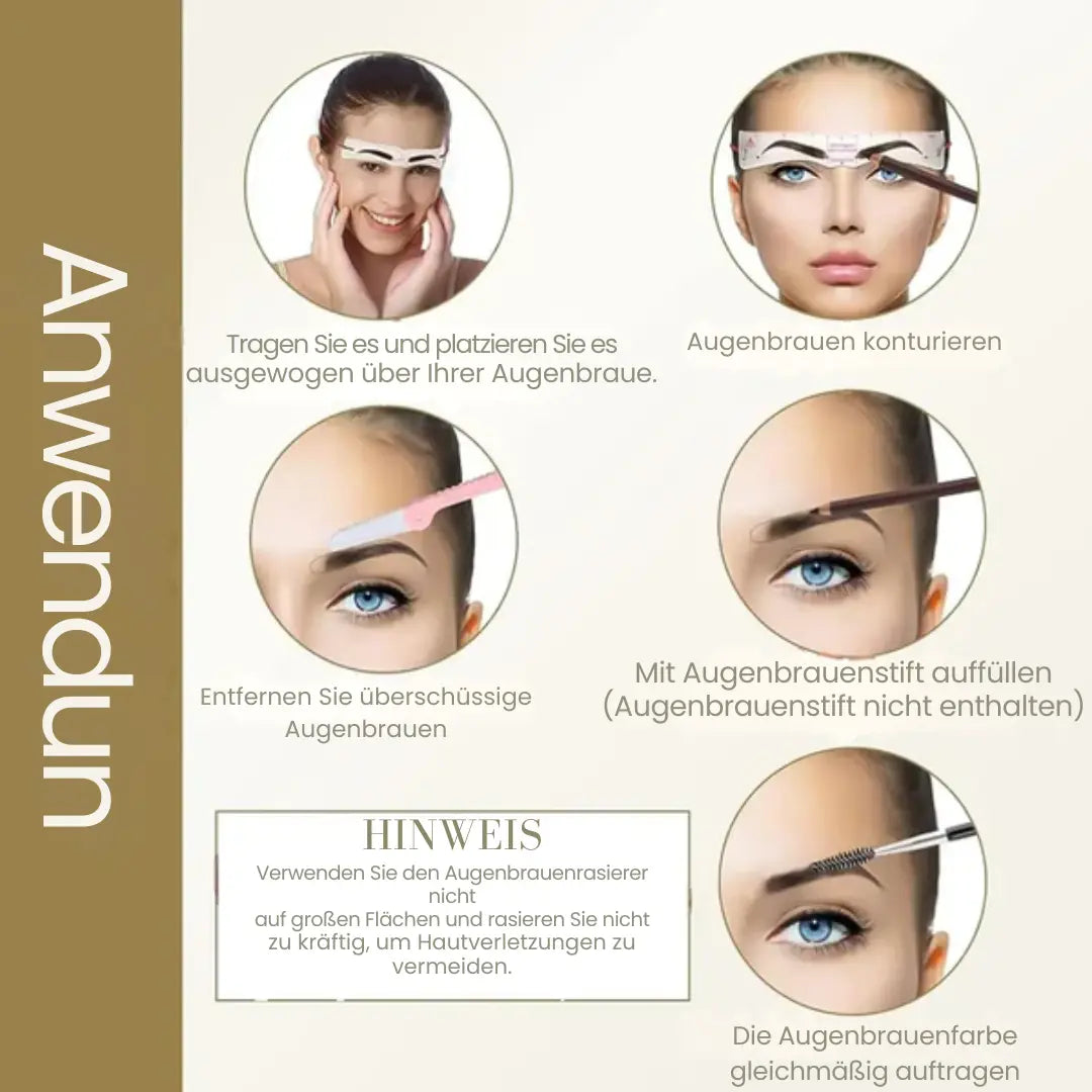 Kit de Pochoirs à Sourcils Réutilisables – 12 Formes avec Bandeau Réglable