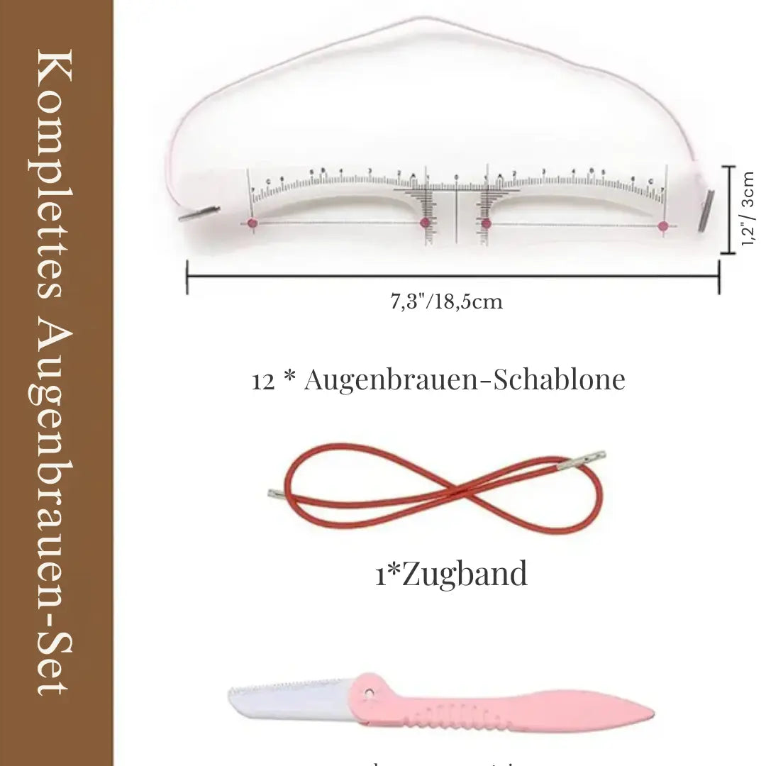 Kit de Pochoirs à Sourcils Réutilisables – 12 Formes avec Bandeau Réglable