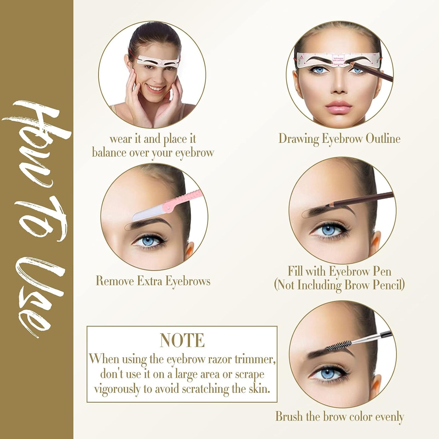 Kit de pochoirs sourcils réutilisables – 12 formes pour un résultat symétrique