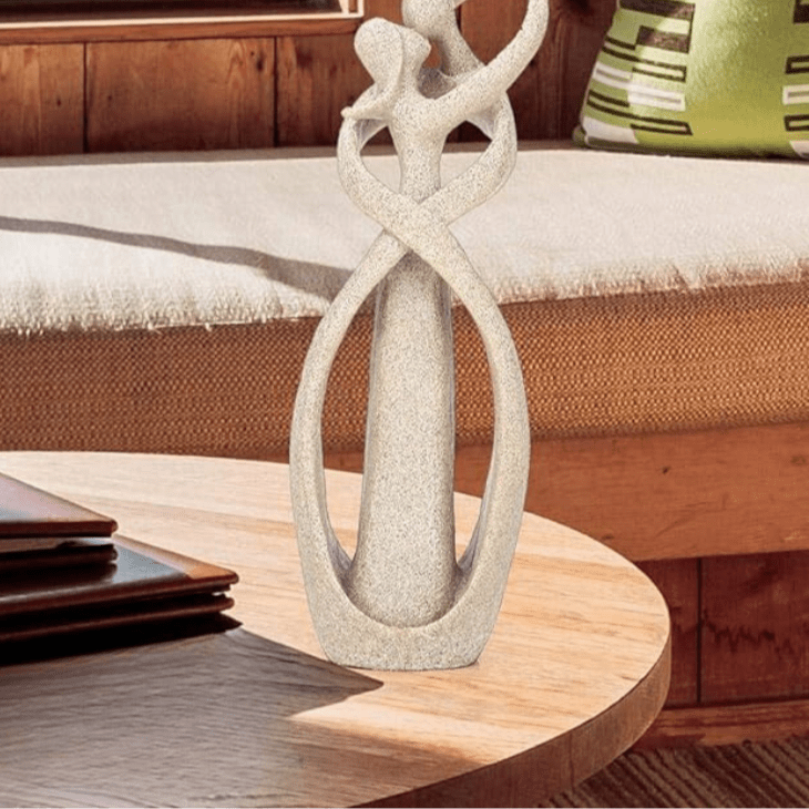 Sculpture d'amour abstraite en résine – Figurine décorative élégante