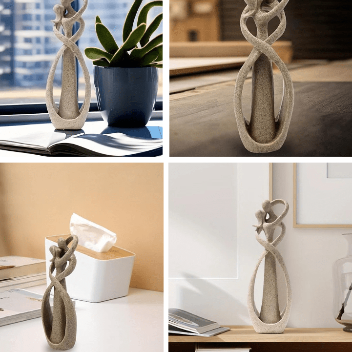 Sculpture d'amour abstraite en résine – Figurine décorative élégante