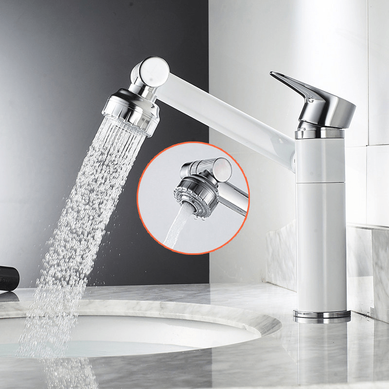 Robinet flexible avec bras pivotant à 360° pour salle de bain et cuisine