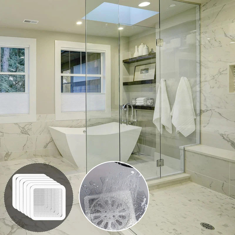Filtre Attrape-Cheveux Jetable Autocollant pour Douche et Baignoire