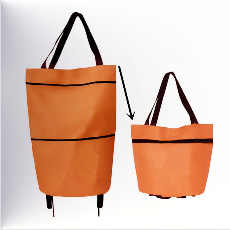 Sac à courses pliable avec roulettes – Sac portatif et chariot 2-en-1