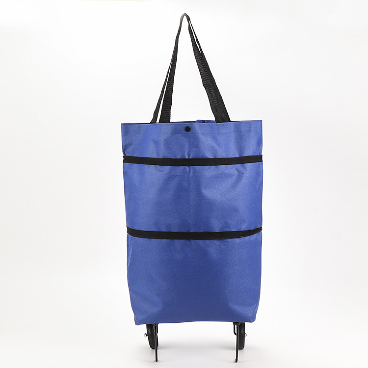 Sac à courses pliable avec roulettes – Sac portatif et chariot 2-en-1