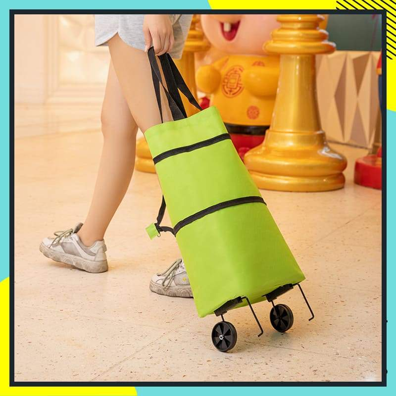 Sac à courses pliable avec roulettes – Sac portatif et chariot 2-en-1