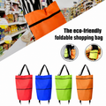 Sac à courses pliable avec roulettes – Sac portatif et chariot 2-en-1