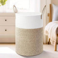 Panier à linge pliable en corde de coton – Corbeille de rangement 60 litres