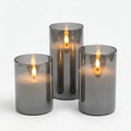 Bougies LED sans flamme en set cylindrique avec effet vacillant