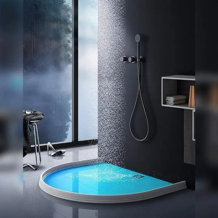 Barrière d'eau de douche flexible auto-adhésive pour sols secs