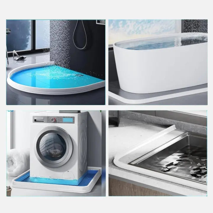 Barrière d'eau de douche flexible auto-adhésive pour sols secs