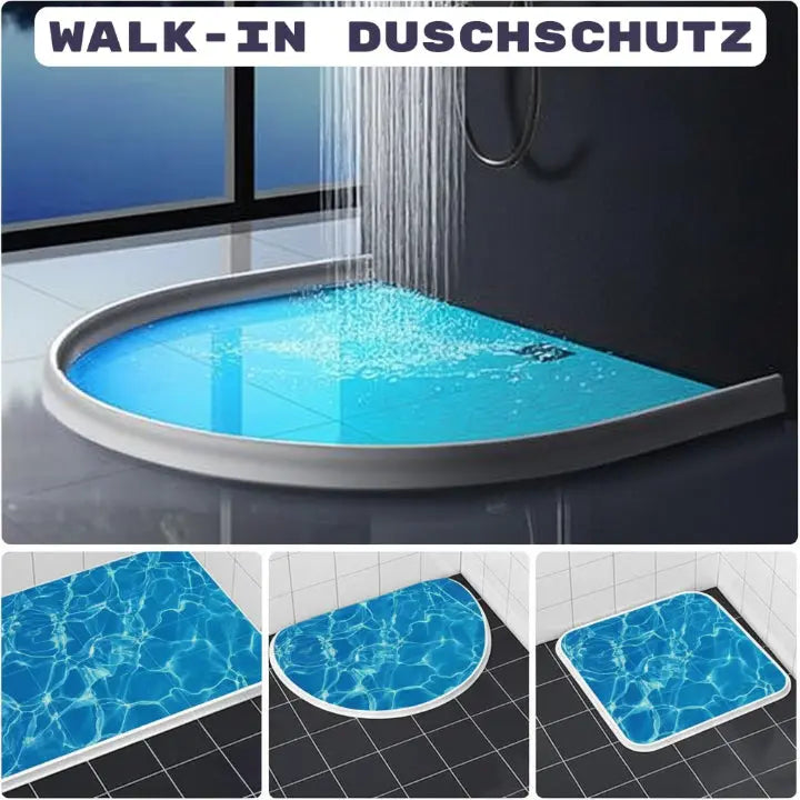 Barrière d'eau de douche flexible auto-adhésive pour sols secs