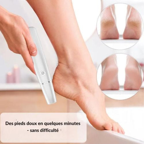 Râpe Électrique pour Pieds avec Rotation 360° et Éclairage LED