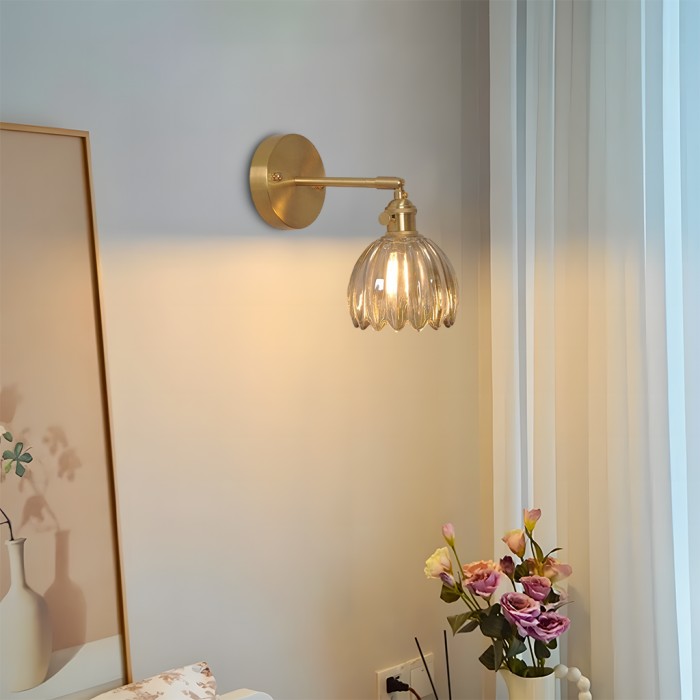 Applique Murale en Verre Lotus – Luminaire Mural Décoratif au Design Floral