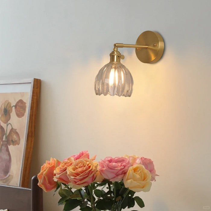 Applique Murale en Verre Lotus – Luminaire Mural Décoratif au Design Floral