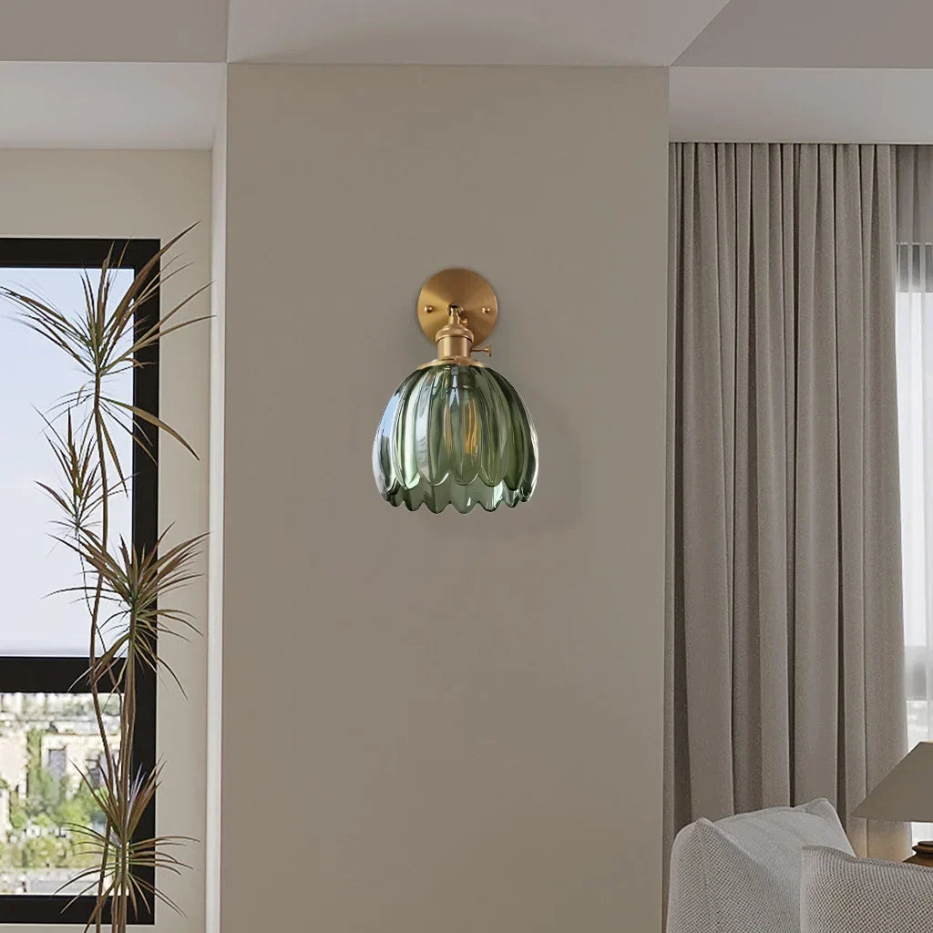 Applique Murale en Verre Lotus – Luminaire Mural Décoratif au Design Floral