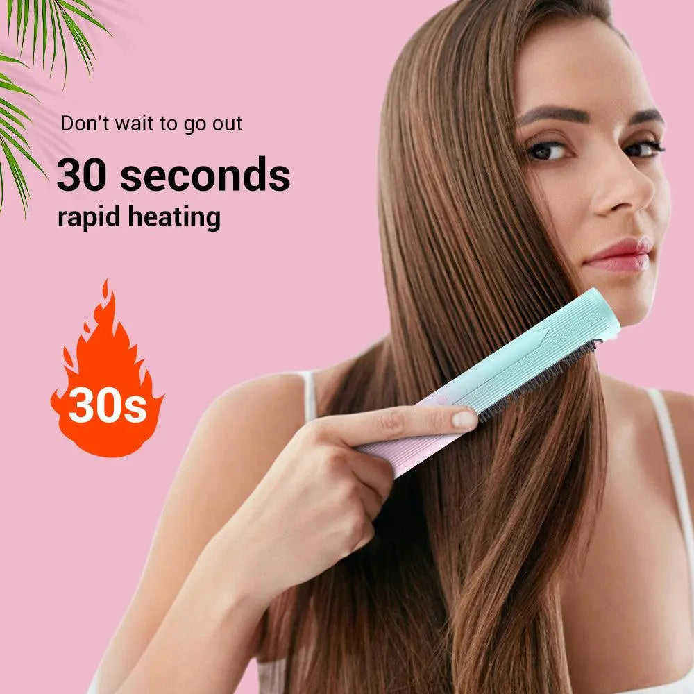 Brosse Lissante Sans Fil à Ions Négatifs pour Cheveux Brillants et
