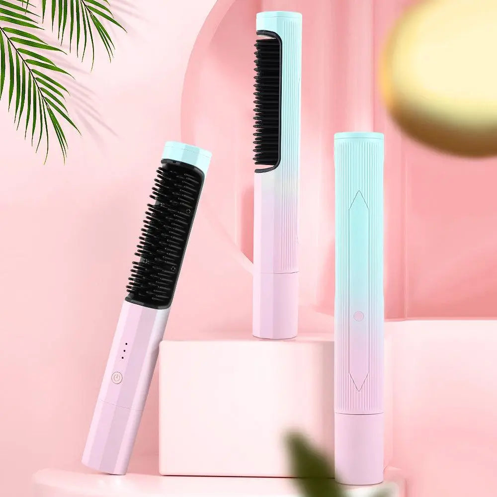 Brosse Lissante Sans Fil à Ions Négatifs pour Cheveux Brillants et