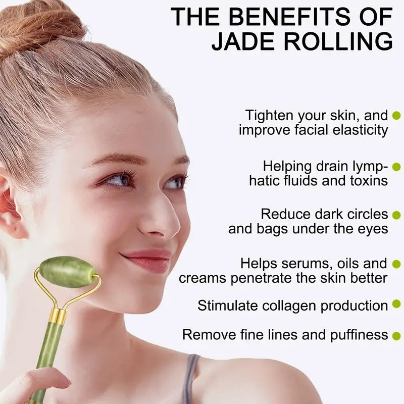 RollPro™ - Set de rouleaux visage Gua Sha en jade (4 pièces) [50% de réduction]