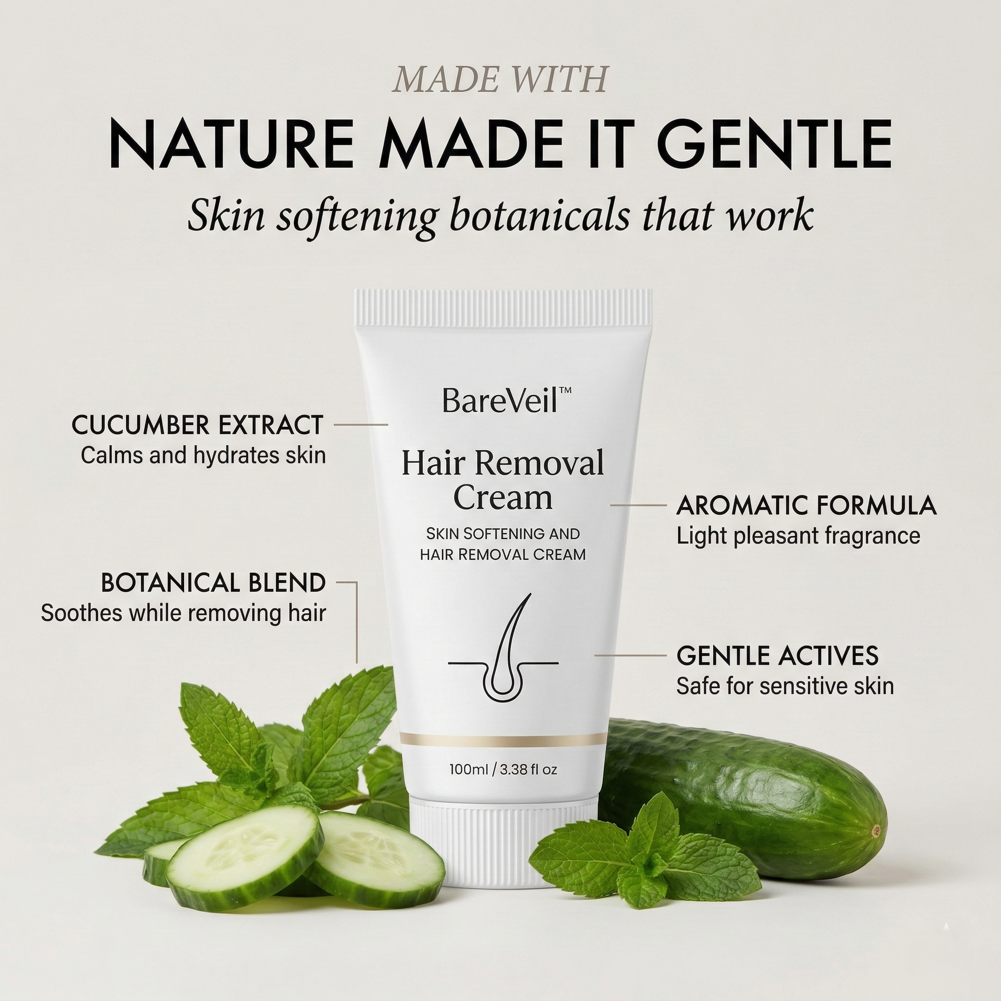 Crème Dépilatoire Douce pour Peau Sensible – Sans Irritation