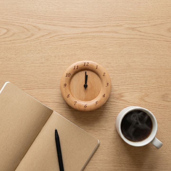 Réveil analogique en bois de hêtre – silencieux avec fonction snooze