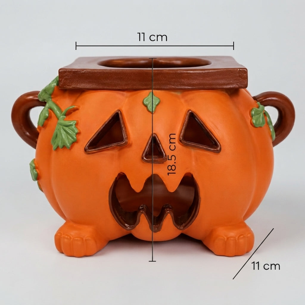 Boîte à mouchoirs citrouille en résine – Décoration de table Halloween fonctionnelle