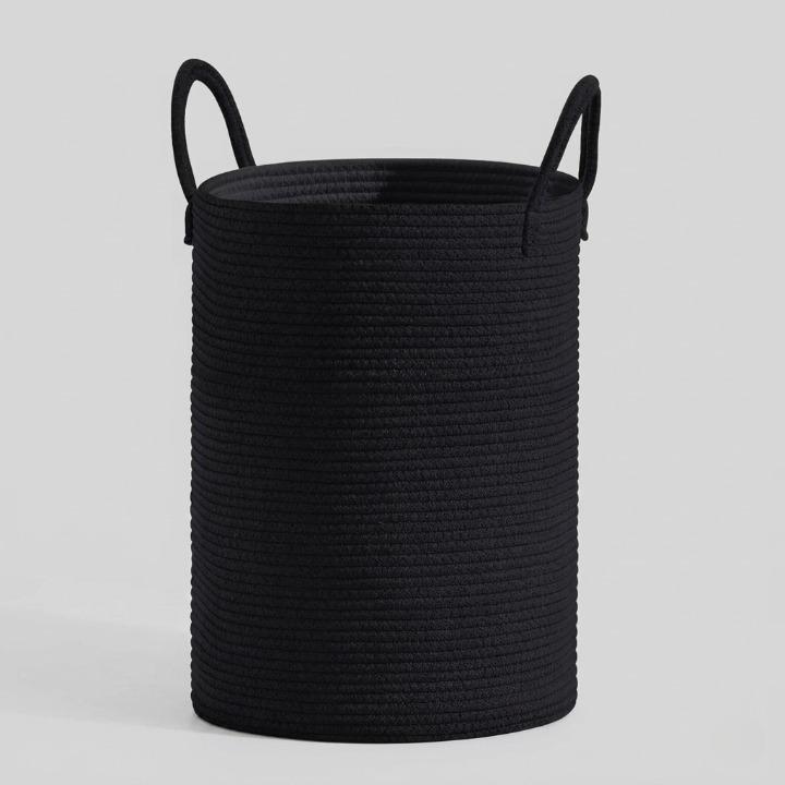 Panier à linge tressé en coton 58 litres – pliable et gain de place