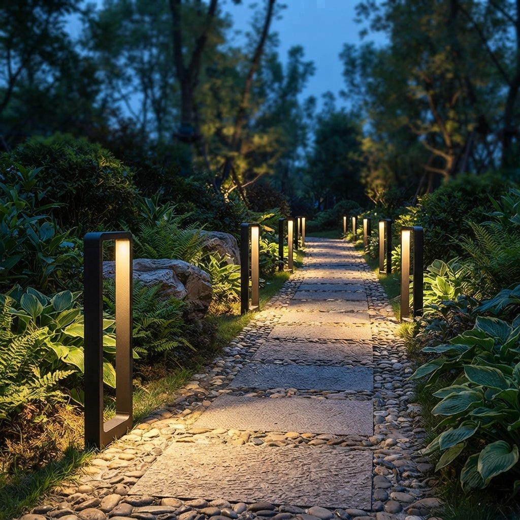 Borne lumineuse de jardin en aluminium – Éclairage de chemin extérieur