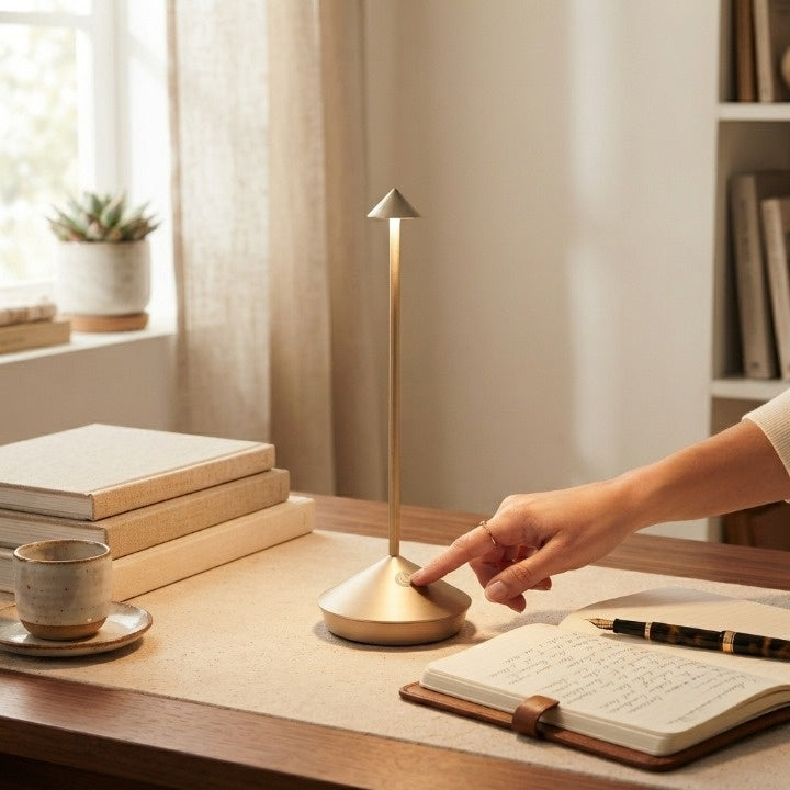 Lampe de table LED sans fil dimmable et imperméable pour intérieur et extérieur