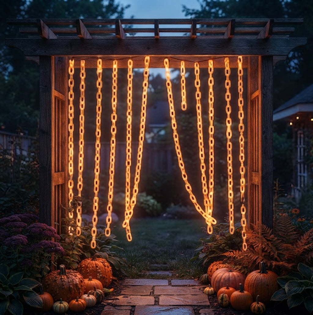 Guirlande LED Solaire Extérieur – Décoration de Jardin Lumineuse Orange