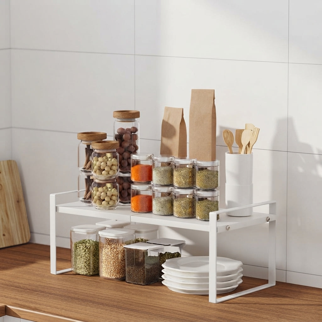 Organiseur de cuisine en métal – Étagère pour épices et bocaux