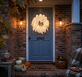 Couronne Halloween avec éclairage LED – 12 fantômes lumineux, 31 cm