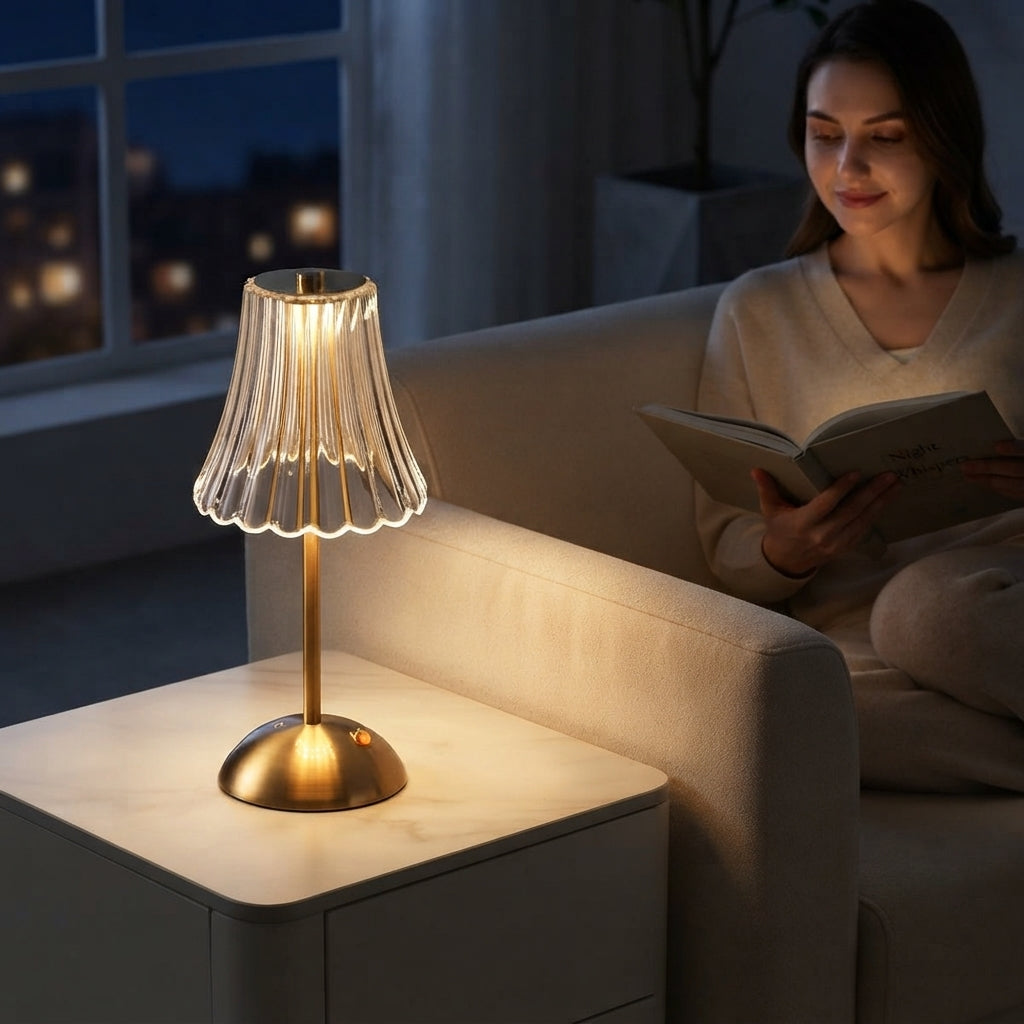 Lampe de table sans fil avec variateur tactile et batterie au design rétro