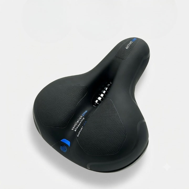Selle de vélo ergonomique avec rembourrage et bandes réfléchissantes