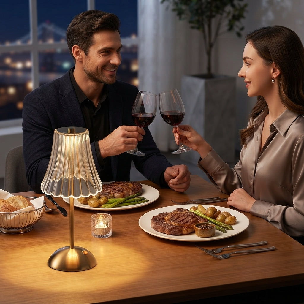 Lampe de table sans fil avec variateur tactile et batterie au design rétro