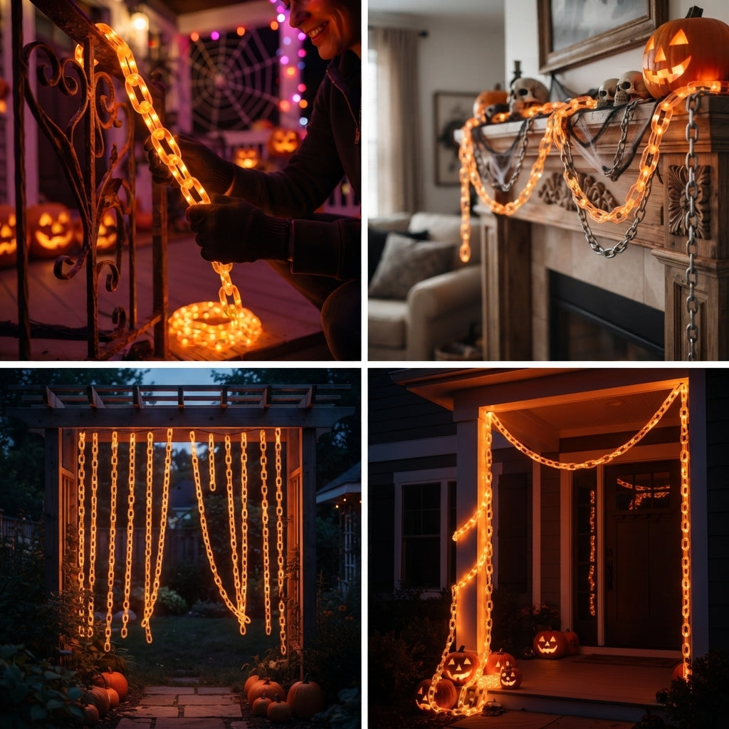 Guirlande LED Solaire Extérieur – Décoration de Jardin Lumineuse Orange