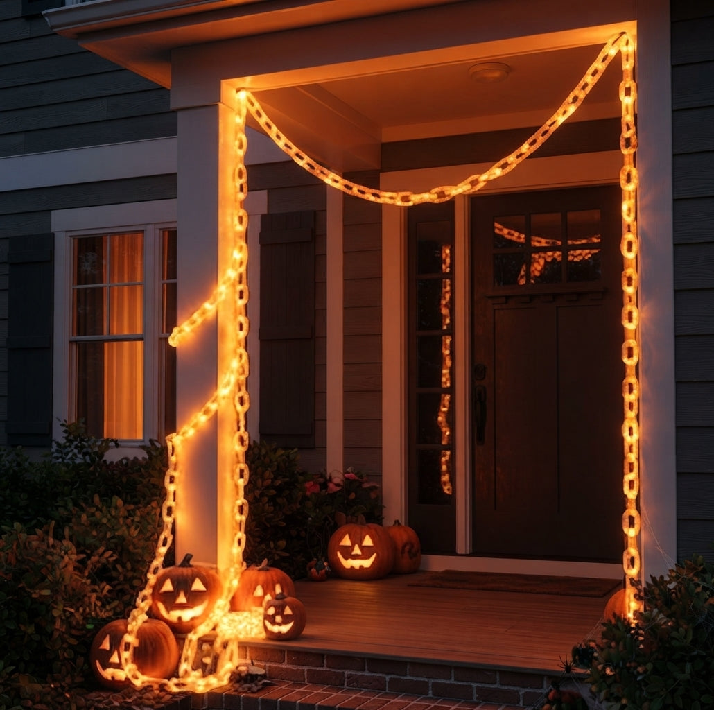 Guirlande LED Solaire Extérieur – Décoration de Jardin Lumineuse Orange