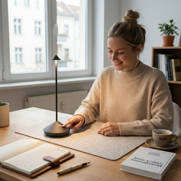 Lampe de table LED sans fil dimmable et imperméable pour intérieur et extérieur