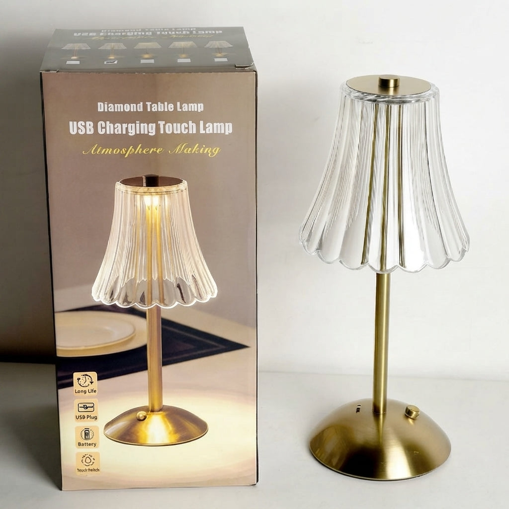 Lampe de table sans fil avec variateur tactile et batterie au design rétro