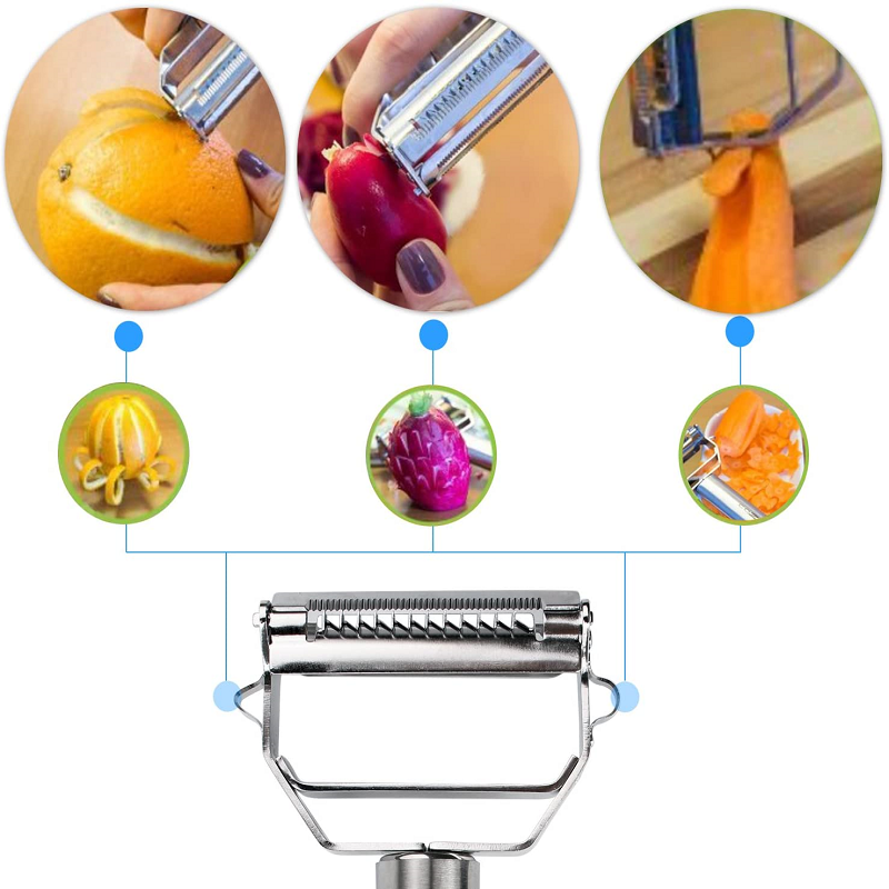 Éplucheur à légumes double lame – Éplucher et julienne en un seul outil
