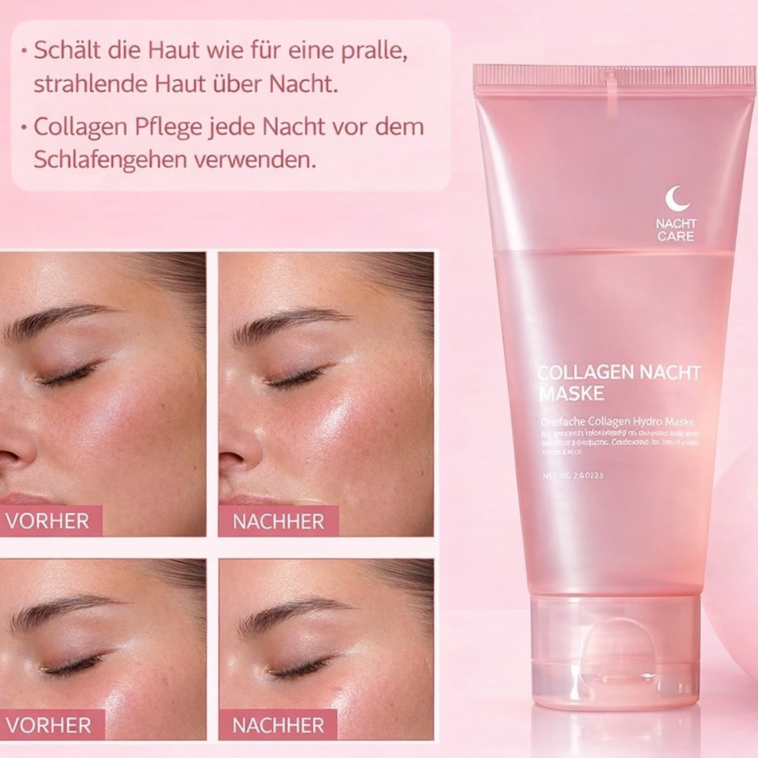 Masque de Nuit Hydrogel au Collagène et Acide Hyaluronique – Soin Visage