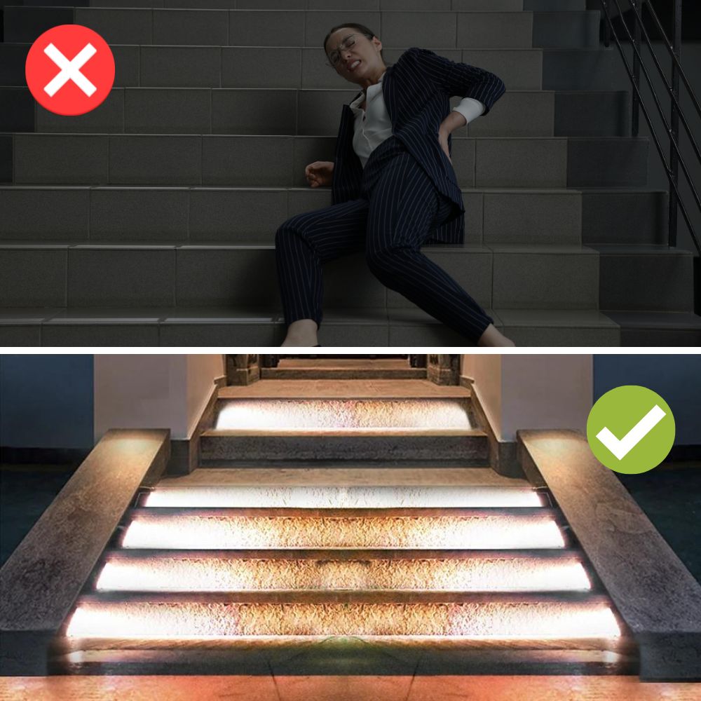 GlowSteps™ – Illuminez Vos Nuits avec des Lumières d’Escalier Élégantes pour l’Extérieur [1 + 1 Gratuit]