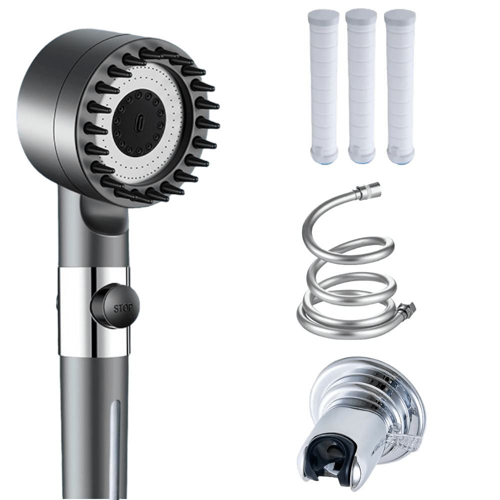 Pommeau de douche massant avec plusieurs modes de jet pour une douche relaxante