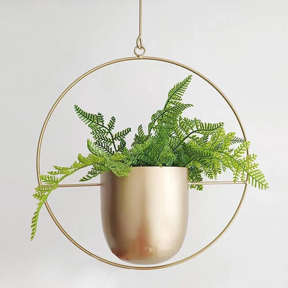 Pot de fleurs suspendu en métal avec cadre – Ovale ou Rond