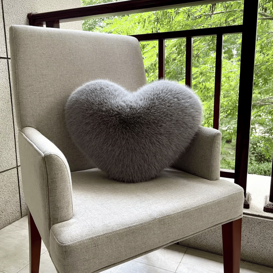Coussin décoratif cœur à structure en peluche – coussin ornemental doux
